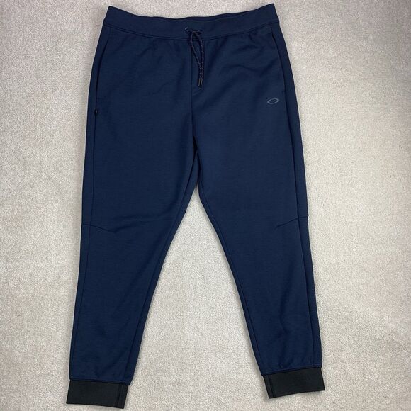 Oakley Jogger Mens XXL Blue Fleece Pocket Drawstring Sweatpants Athleisure - Picture 1 of 14